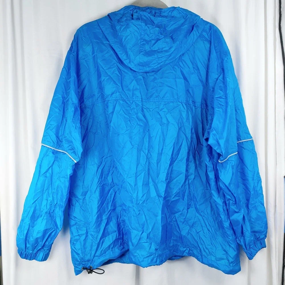 OLD NAVY Anorak Rain Jacket Self Storing‎ Blue Size Medium Made In Russia